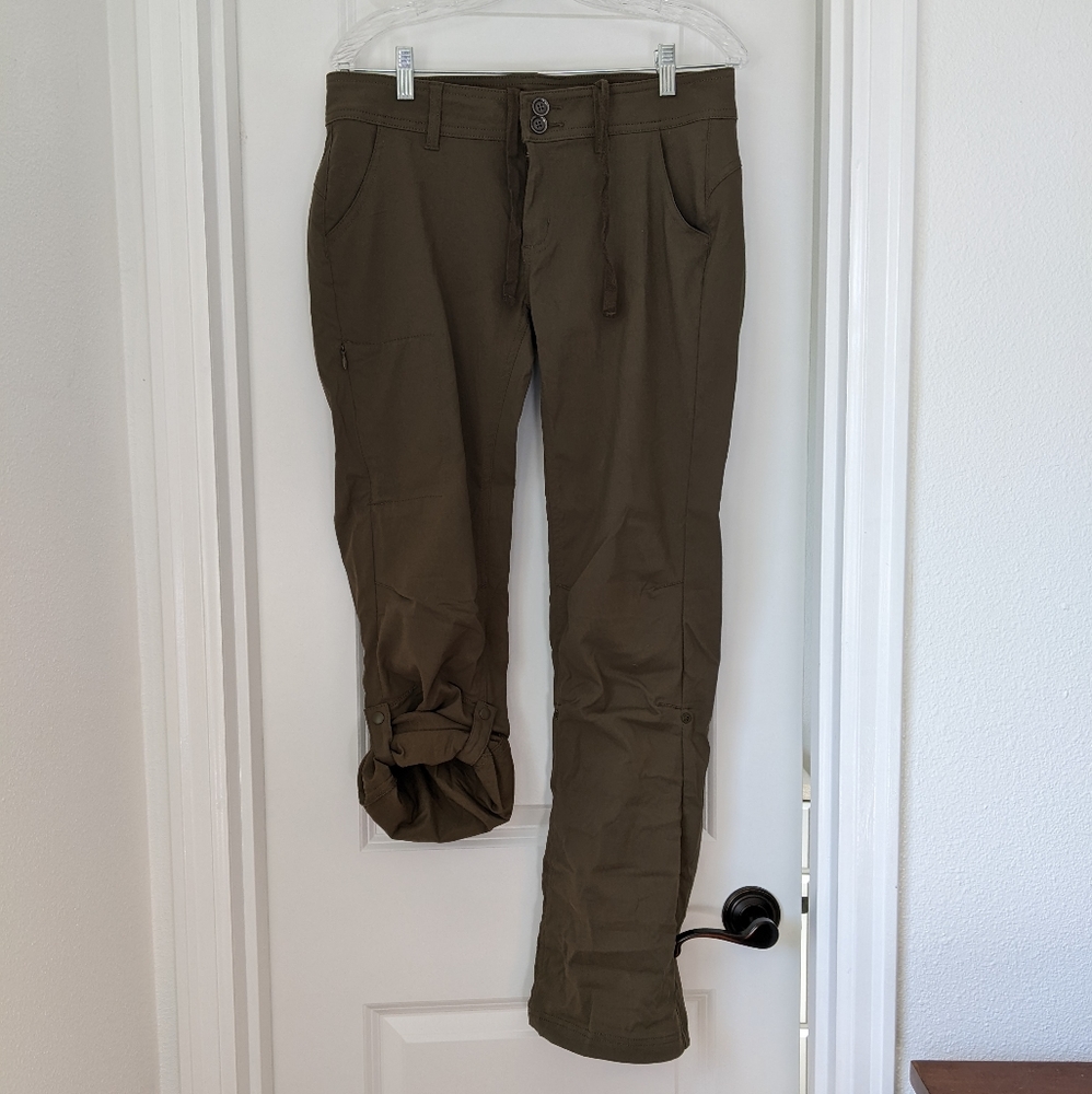 Prana Hiking / Rock Climbing Pants, Olive Green, Size 8